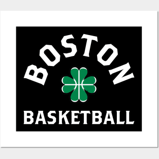 Boston Beantown Clover Basketball Fan T-Shirt: Show Your Pride for Boston & Hoops Posters and Art